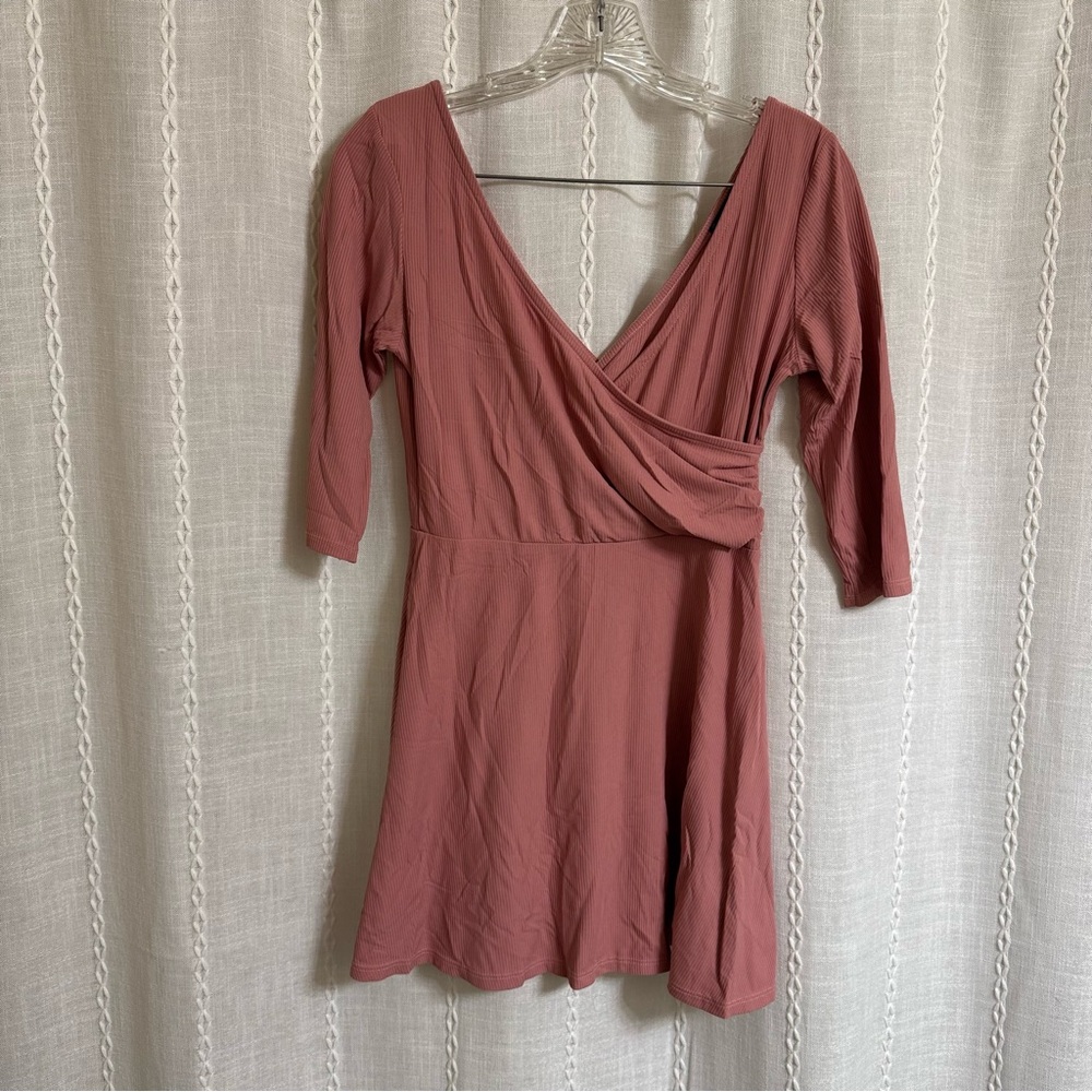 Topshop ballet pink Mauve skater Wrap Dress